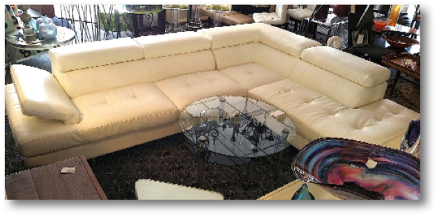 Extraordinary White Leather Sectional